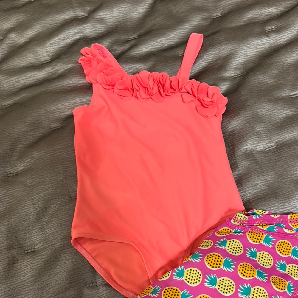 Colorful Kids One Piece Swimsuit Set - Picture 2 of 7